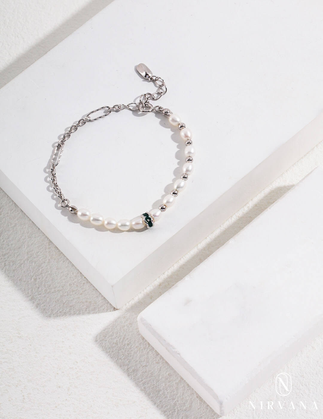 Minimalist Sterling Silver Pearl Bracelet