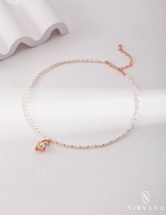 Orchid Bamboo Pearl Necklace