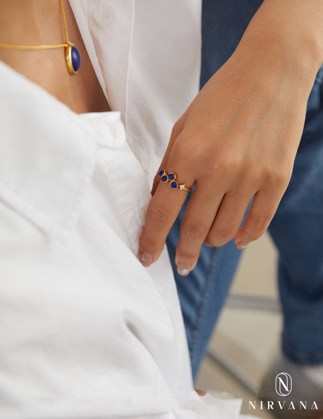 Sterling Silver Natural Lapis Lazuli Ring