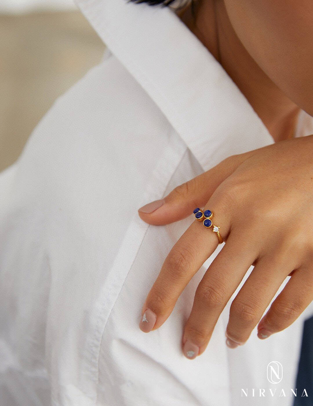 Sterling Silver Natural Lapis Lazuli Ring