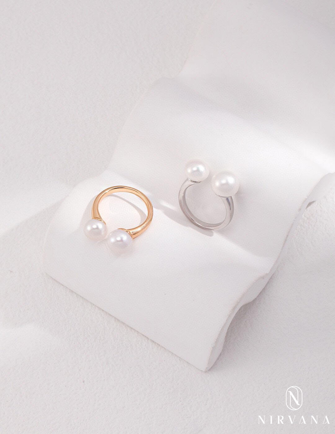 Minimalist Natural Pearl Adjustable Open Ring