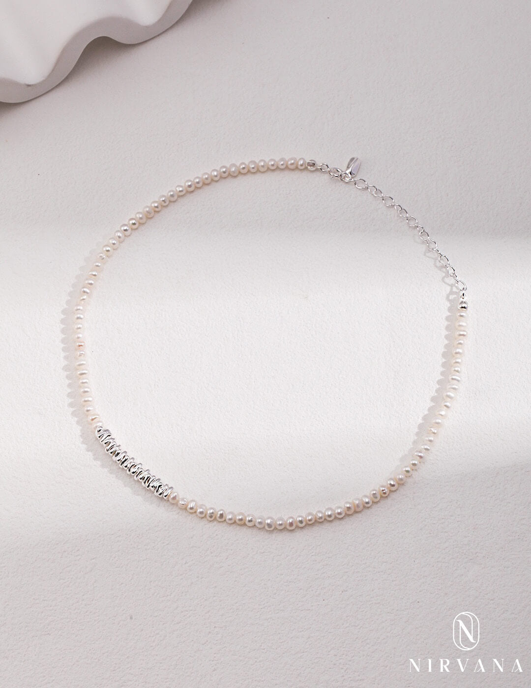 Minimalist Sterling Silver Pearl Necklace