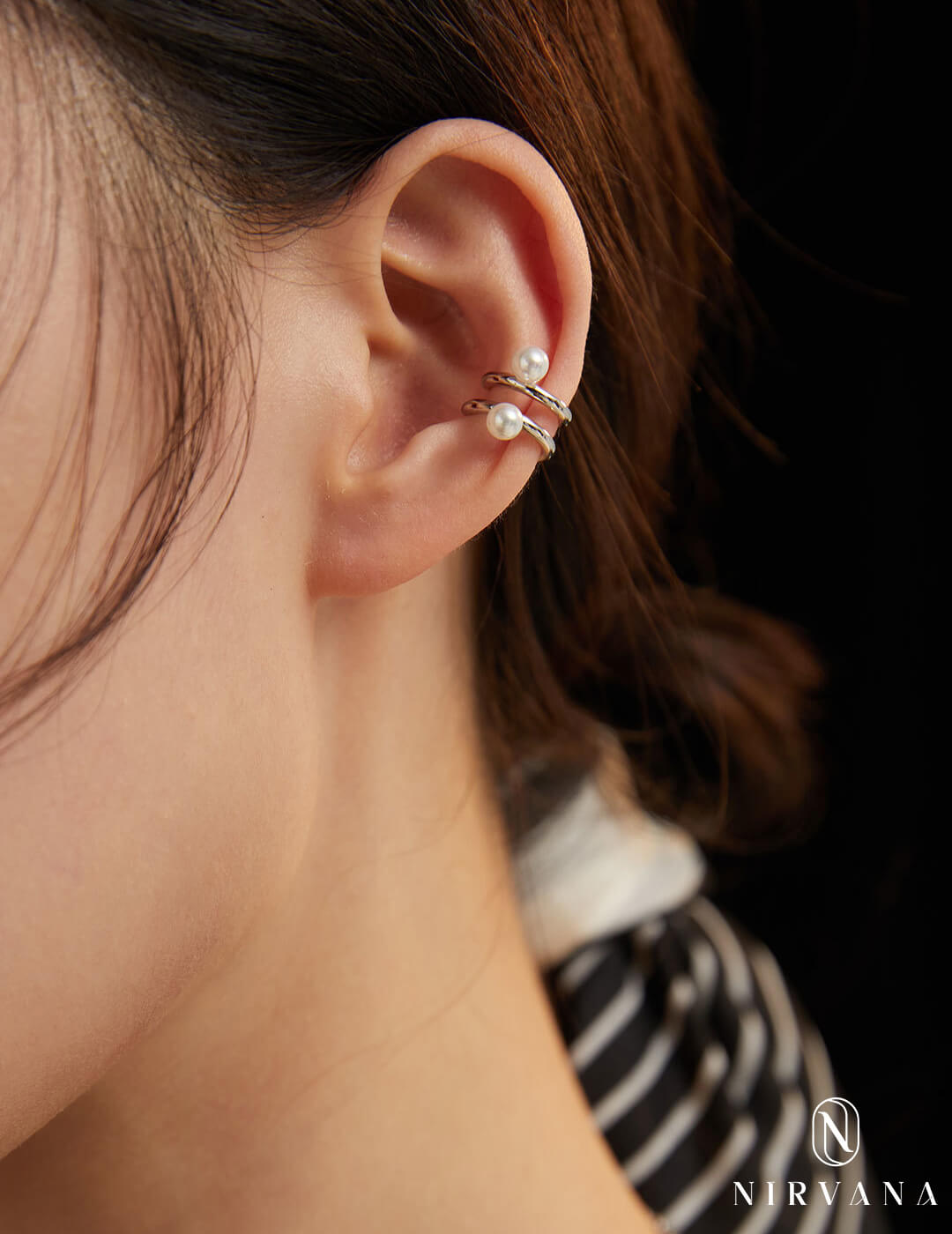 Minimalist Shell Pearl Ear Cuff (Single)