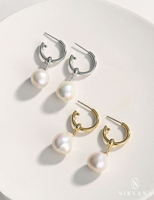 Baroque Pearl Earrings with 2 Wearing Ways