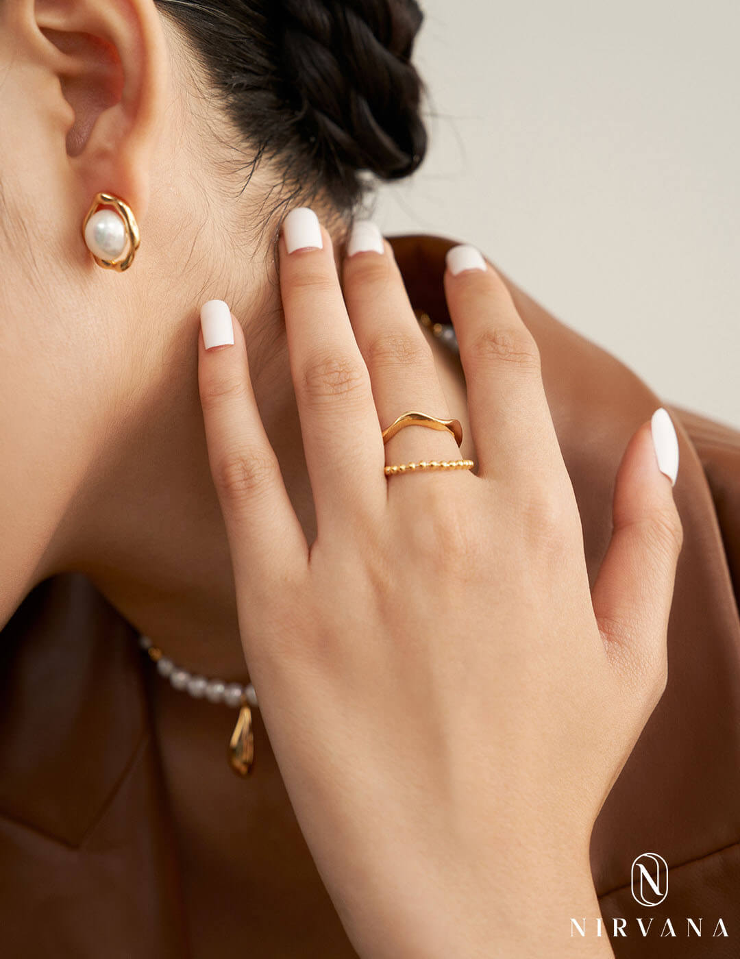 French Minimalist Sterling Silver Chain Ring