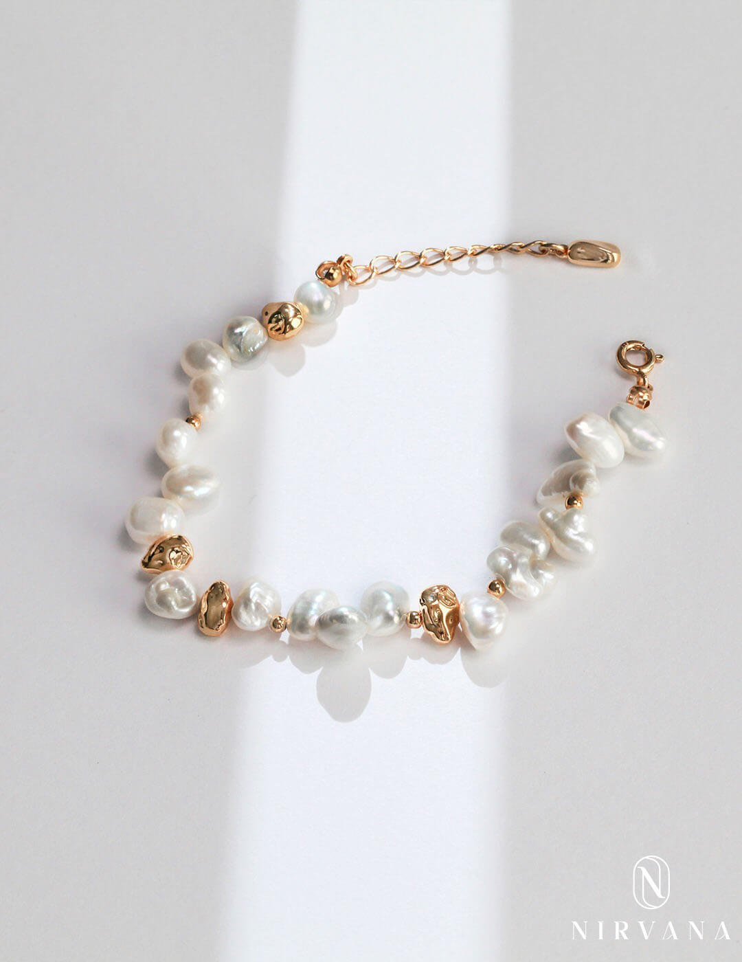 French Sterling Silver Natural Pearl Bracelet