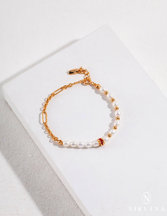 Minimalist Sterling Silver Pearl Bracelet