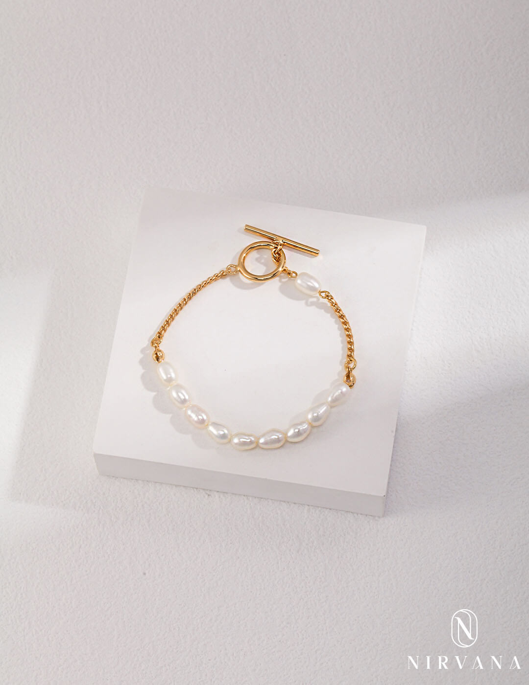 Sterling Silver Natural Pearl Bracelet