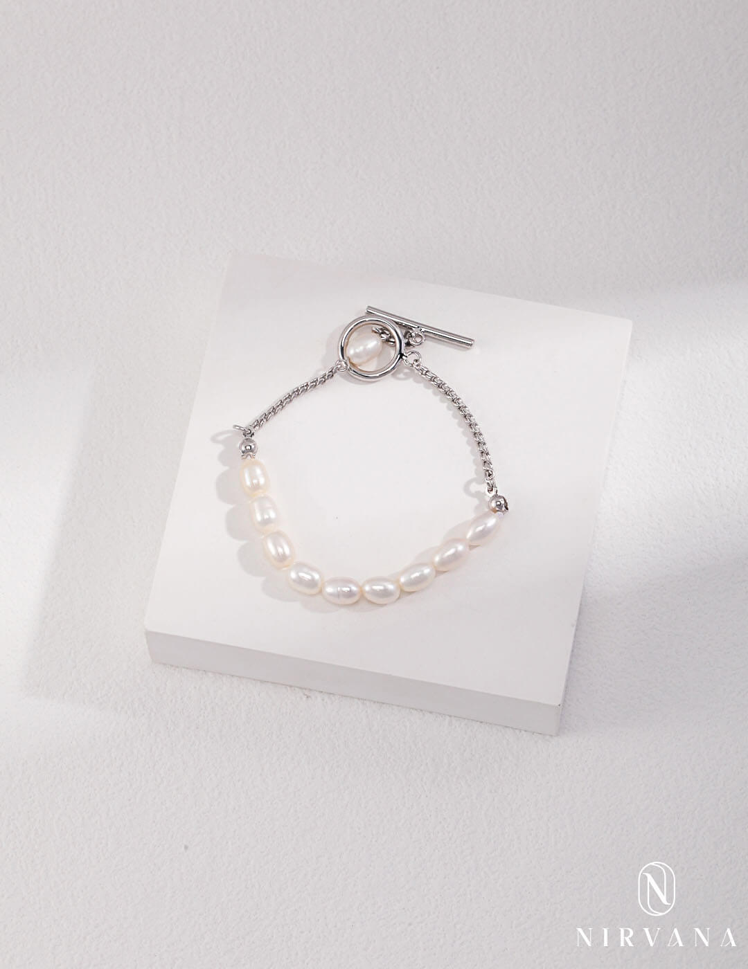 Sterling Silver Natural Pearl Bracelet