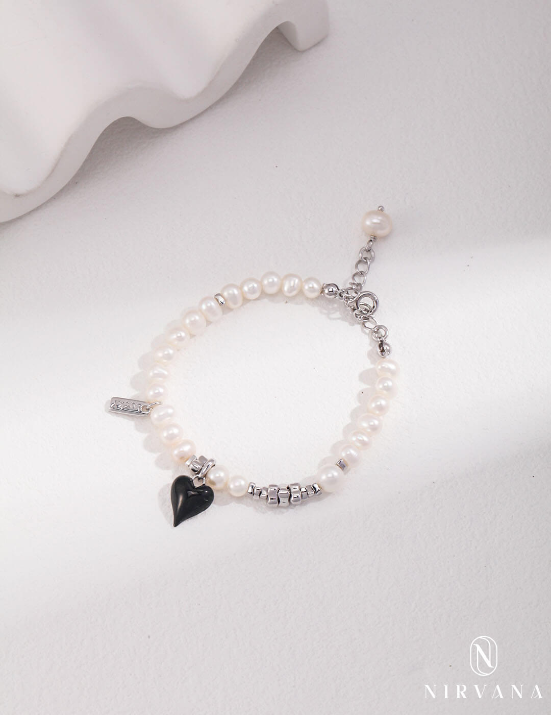 Sterling Silver Pearl Oil-Drop Glaze Bracelet