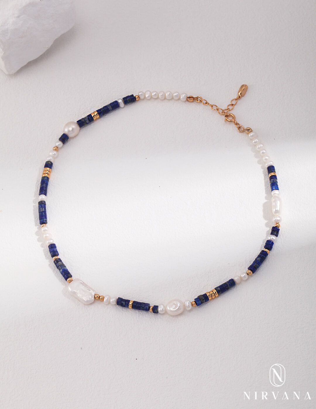 Sterling Silver Lapis Lazuli Pearl Necklace