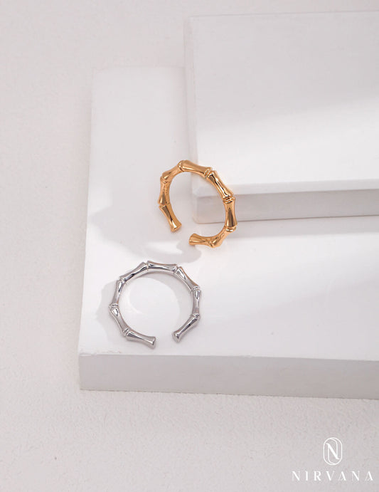 Minimalist Bamboo Shaped Stackable Ring