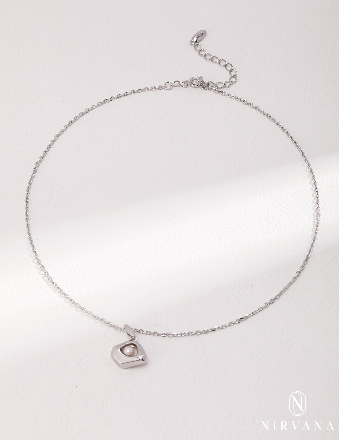 Sterling Silver Pearl Adjustable Necklace