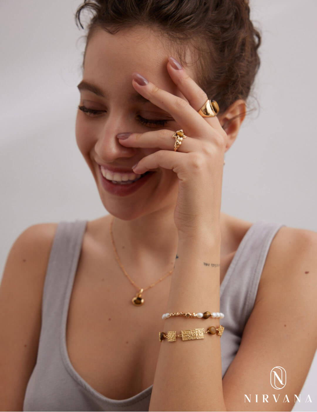 Tiger Eye Natural Pearl Bracelet