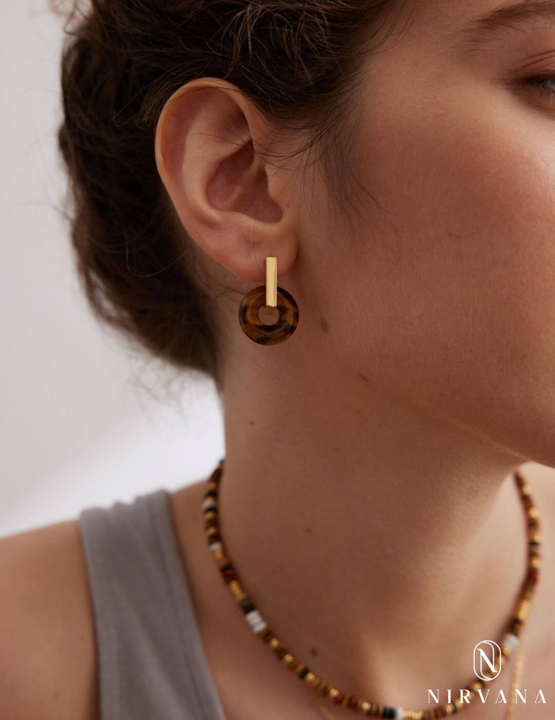 Natural Tiger Eye Earrings